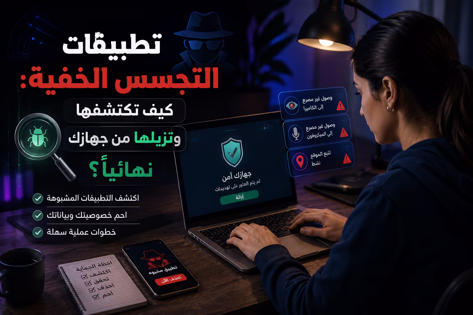 تطبيقات التجسس الخفية: كيف تكتشفها وتزيلها من جهازك نهائياً؟